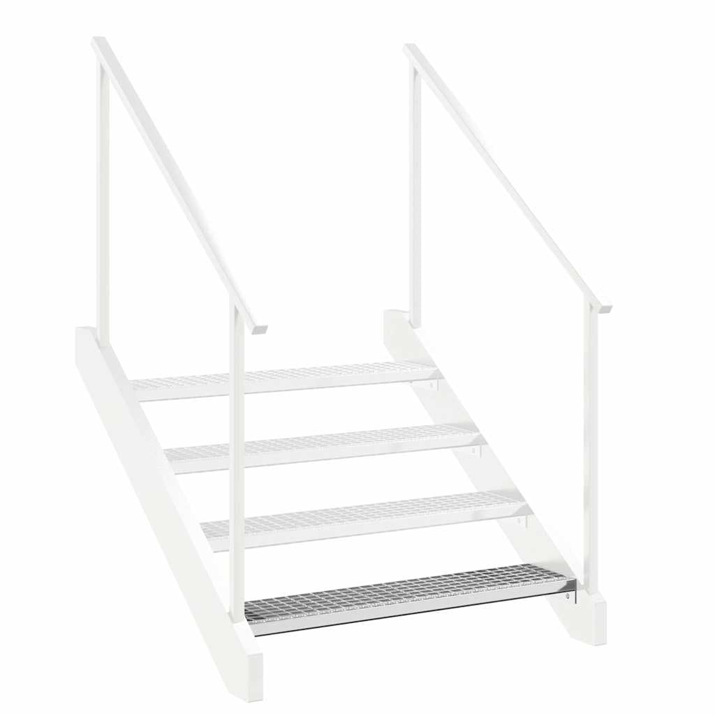 Gradino in acciaio zincato, 90 x 24 x 7 cm, antiscivolo, per interni ed esterni, con bordi antiscivolo