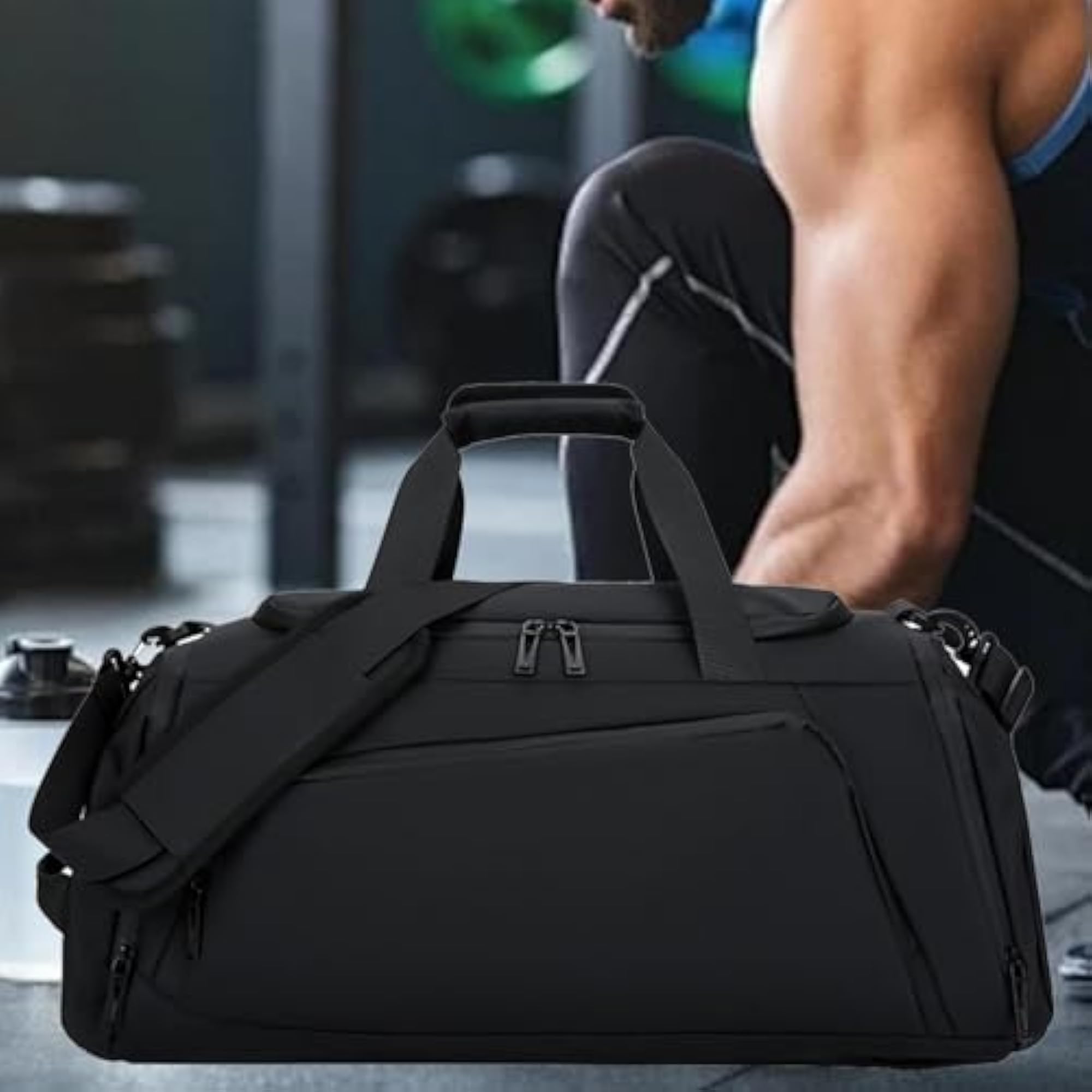 Travel Duffle Bag with Dry and Wet Separation, Business Trip Backpack