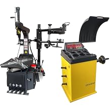 Economic Tire Changer and Wheel Balancer Combo with Rear-Tilt System, 110V for 10-26" Rims, Value Tire Service Package for Professional Use