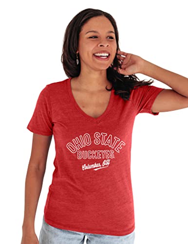 Blue 84 Ohio State Buckeyes Women's Tri-Blend T-Shirt Campus, Red, Medium