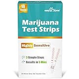 Easy@Home Marijuana Test Strips: THC Drug Testing Kit for Urine, 10 Pack Marijuana Screen Test Strip with Cutoff Level 50ng/mL, THC Vaping Tests for Home Use, #ESTH-115 EXP 2025/8/23
