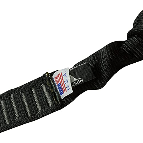 Fusion Tactical Elastic Sling Retention Helo Lanyard With Snap Hook Shackle 23Kn, Black, 4' 48" X 1" #TOP4