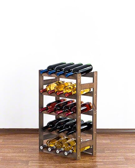 PROREGAL Weinregal PINOTWINE | HxBxT 70x43x25cm | 20 Flaschen | Massives Kiefernholz | Braun geölt | Weinhalter Weinständer Flaschenständer Flaschenregal Holzregal