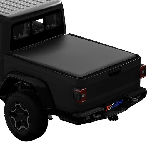 TOBEKIN Truck Bed Cover Soft Roll Up Tonneau Cover Compatible