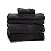 900 Gram 6-Piece Egyptian Cotton Towel Set - Heavy Weight & Absorbent by ExceptionalSheets, Black