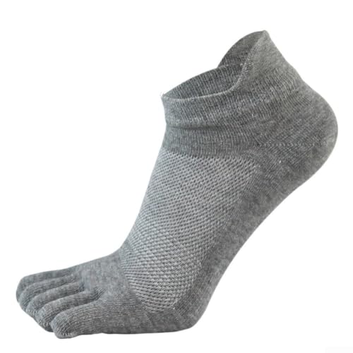 Calcetines de cinco dedos para hombre, de algodón, transpirables, informales, para correr, senderismo, yoga, puntera separada, cómodos, color negro, talla 39-44 (gris)