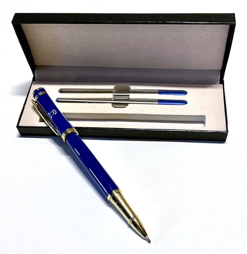 Luxury Pen Set with Blue Pen, Ink Cartridges, and Gift Box, Blue ...