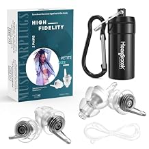 2 Pairs Concert Ear Plugs, Hearprotek Reusable High Fidelity Noise Reduction Music Ear Plugs for Ear Protection-Soft Hearing Protection Earplugs for Concerts, Musicians, Events Petite Size
