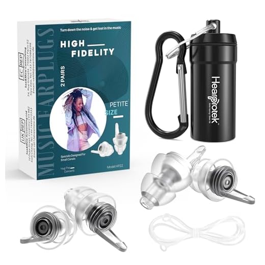 2 Pairs Concert Ear Plugs, Hearprotek Reusable high Fidelity Noise Reduction Music Ear Plugs for Ear Protection-Soft Hearing Protection earplugs for Concerts,Musicians, Events (Petite Size)