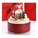 Musik: Jingle Bells FZYE Musik Box Weihnachten Schneemann Spieluhr, Holz Spieluhr, Spieluhren, Rotierende Spieluhr, Geben Mädchen Kinder Geburtstag Spieluhr (Color : A)