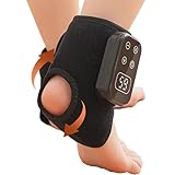 Masajeador de tobillo calentado 5V 7.5W con puerto tipo C - Tobillera eléctrica de neopreno para hombres y mujeres | Manguito calefactor inteligente con 5 intensidades de masaje | almohadilla térmica
