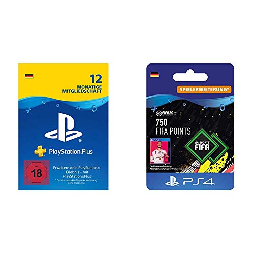 PlayStation Plus Mitgliedschaft | 12 Monate | deutsches Konto | PS4 Download Code & FIFA 20 Ultimate Team - 750 FIFA Points DLC - PS4 Download Code - deutsches Konto
