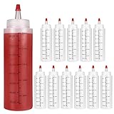 Ailelan Squeeze Bottles, 12 Pack 8 Oz Condiment Squeeze Bottles
