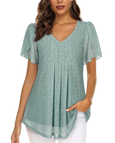 Chemisier col en V femme opaque sans transparence en mousseline chic