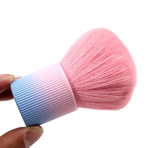 Chenyiyi 2 Pcs Nail Art Dust Powder Remover Brush, Nail Art Dust Cleaner Brush, Soft Nail Cleaning Brush For Acrylic Nail Professional Nail Art Tools Cleaner Brush For Makeup (Pink Orange） #TOP6