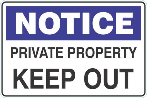 Notice Private Property Keep Out Safety Signs 8x12 Metal Tin Sign Garage Man Cave Wall Decor