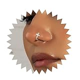 Sttiafay Anillo de nariz con cruz de cristal bohemio, oro en forma de U, clip en la nariz, joyería para mujer, Acero inoxidable, Sin piedra preciosa