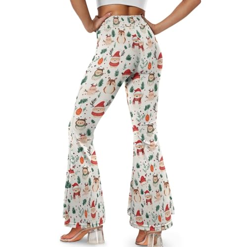 Christmas Pants for Women Yoga Pants High Waist Flare Pants Slit Yoga Leggings Tummy Control Pants Workout Pants2