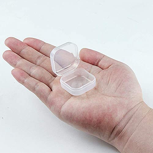 Image of DUOFIRE Small Containers with Lids 24 Packs Plastic Box Clear Small Storage Containers Bead Organizer for Beads, Crafts, Jewelry, Items (1.38x1.38x0.7 Inches)
