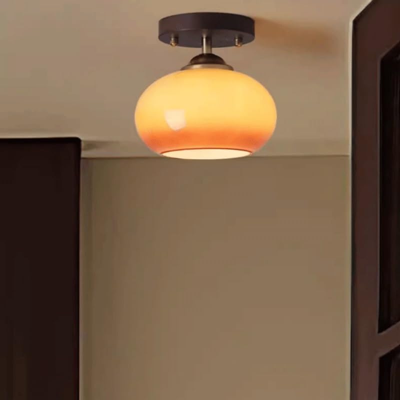 Plafonnier en verre rétro à intensité variable 3 couleurs avec douille E27 - 4