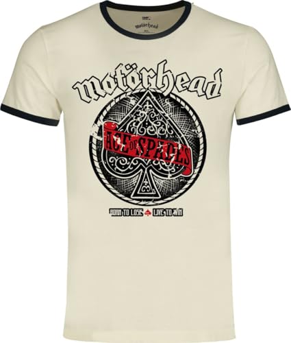 Motörhead Ace of Spades - Ringer Shirt Uomo T-Shirt Ringer Panna 4XL 100% Cotone Regular