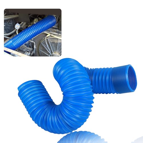 Hbxdeco Car Air Intake Hose, ID 76mm/3 Inch Automotive Feed Pipe Replacement, Flexible Car Cold Air Duct Hose, Length Retractable to 39.4 Inch, Adjustable Vehicle Duct Hoses Tube Pipe (Blue)