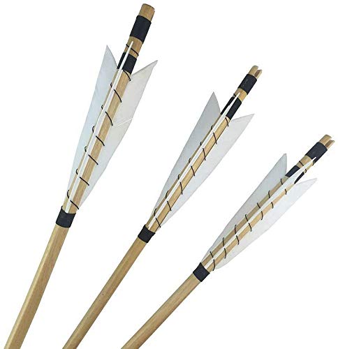 PG1ARCHERY 32 Inch Medieval Wooden Arrow with 5.8