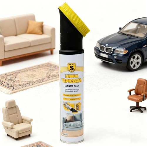 SPSIL Limpiador Tapicería Espuma Seca Coche y Hogar Cepillo Integrado Limpia Sofás Alfombras Fórmula Anti-Olor y Fragancia Fresca Limpieza Profunda de Tejidos 450ml - imagen 5