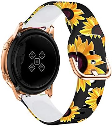 Miniatura 2 de TOOLAIK Correa de reloj floral de 0.866in compatible con Samsung Galaxy Watch 3 de 1.772inGear S3 FrontierClassic, correa de silicona de 0.866in de