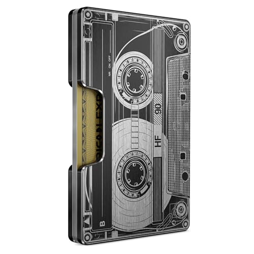 Engraved Aluminum Wallet for Men - Slim Money Clip & Card Holder with Engraved Finish. Enhanced RFID Blocking, Compact, Unique & Minimalist Wallets