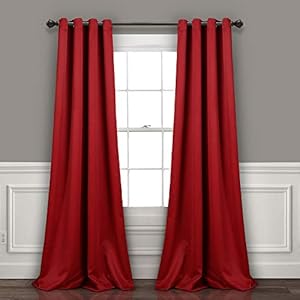 Lush Decor Insulated Grommet Blackout Window Curtain Panels, Pair, 52″ W x 108″ L, Red – Classic Modern Design – Chic Window Decor – Long Curtains For Living Room, Bedroom, Or Dining Room