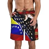 Pantalones Cortos Bandera Venezolana De Estados Unidos Y Venezuela Bañador Hombre Deportivos Short Deportivo Cómodo Swim Trunks para Natación Viajes Piscina XXL