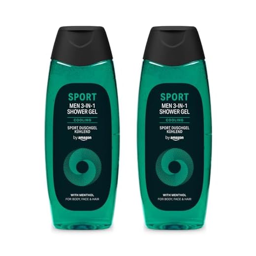 by Amazon Gel deportivo para hombre 3 en 1, 2 x 500 ml