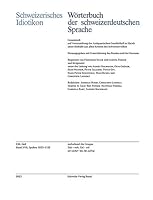 Schweizerisches Idiotikon, Band XVII, Heft 230: Spalten 1025-1152 3796549497 Book Cover