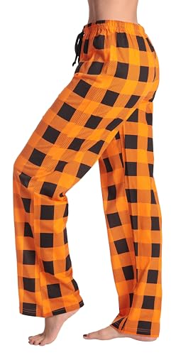 Image of Just Love Women's Buffalo Plaid Pajama Pants, 100% Cotton Jersey Knit Sleep and Lounge PJ Bottoms
