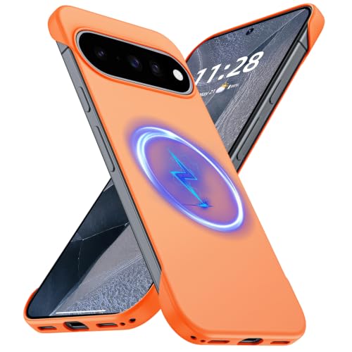 GRECAZO Google Pixel 11�p���C�\�t�g�^�b�`�P�[�X�A�I�����W | PixelSnap/MagSafe�Ή��A�t���[�����X�}�b�g�n�[�hPC�J�o�[�A�����^�y�ʃ~�j�}���X�g�A�������[�h�����O�A6.3�C���`