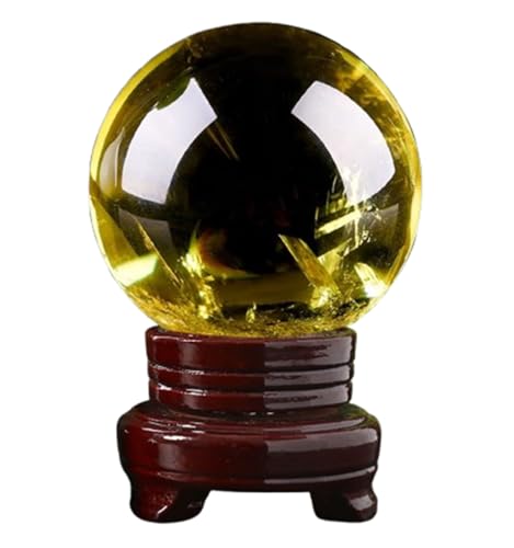 Citrine cristal ball 5cm avec base de décoration Feng Shui pour maison et bureau