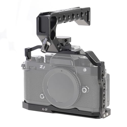 Image of Fotga Zf Camera Cage + Top Handle for Nikon Zf Mirrorless Camera Vlog Video Shooting Film Making with 1 /4 inch-20 3 /8 inch-16 Holes Cold Shoe Mount,Arri Handle Locating Hole,Camera Locating Pin