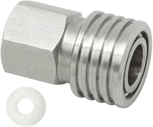 Vista 7 de Paintball PCP Rosca hembra Acoplador de acero inoxidable HPA CO2 tanque de aire Conector de recarga de desconexión rápida Adaptador de liberación