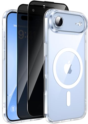 Helssitot Magnetisch Handyhülle Kompatibel mit iPhone Air Hülle mit 2 Stück Sichtschutz Schutzfolie, [Nie Vergilbung] Hard PC Kratzfest Stoßfest Schutzhülle Durchsichtig Case product image