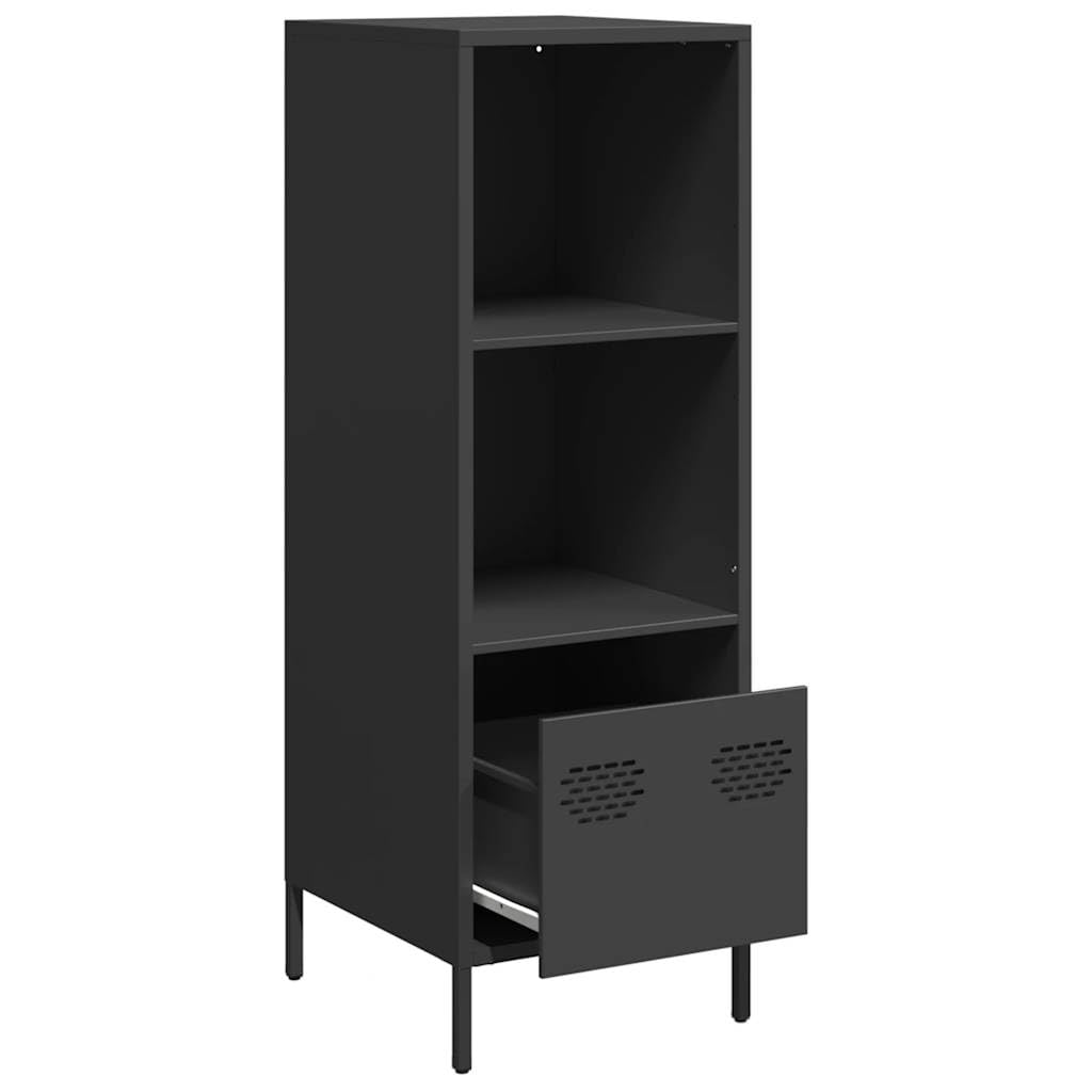 Möbel Wohnaccessoire Highboard Schwarz 35x39x103.5cm Stahlmöbel