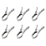 BESPORTBLE 6 Pinzas para Ropa de Acero Inoxidable Grandes Antideslizantes Prueba de Viento, Clips para Fijar Colchas y Sábanas, 13x6,5 Cm, Ideales para Balcones y Lavandería Doméstica
