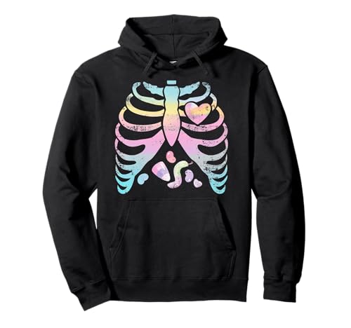 Regalo de esqueleto gótico pastel de Halloween Sudadera con Capucha
