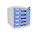 Produktbild Aktenschränke, Desktop-Schublade Sorter 4-Ebenen-Abschließbare Data Office Speicher-Fach Vertraulichkeit Office Desktop Schublade Organizer Blue (12in * 15in * 12.8in) (Größe: 5-Layers) Home Office fu