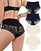 Aijolen Unterhosen Damen Nahtlos Hohe Taille Seamless Slips Spitze Unterwäsche Bequem Panties Hipster Mehrpack S-XXL