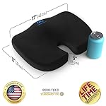 Everlasting Comfort Doctor Recommended Memory Foam Seat Cushion for Office Chairs & Car - Ergonomic Office Desk Accessories - Cushions for Tailbone Pain Relief, Sciatica (Black Upgraded, Large) - Image 2
