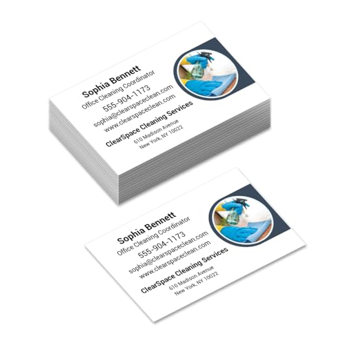 Custom Business Cards for Cleaning Services & Housekeeping – 16 Pt Cardstock – Personalized Janitorial, Maid Service, and Commercial Cleaning Professional Networking Cards (The Precision Wipe)