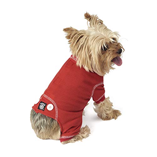 Petrageous Cozy Thermal Pajamas For Pets, X-Small, Red With White Stitching #TOP28
