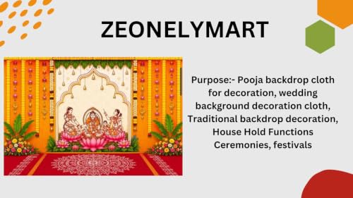 Image of seemantham Backdrop Decoration | Traditional Seemantham & Baby Shower Ceremony Backdrop 8x8 Feet | seemantham Backdrop Traditional | varalakshmi Backdrop Cloth