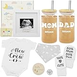 New Parents Gifts for Couples,Gender Reveal & Baby Shower Gifts with First Time New Mom and Dad to Be Glass Cups Set,Expecting Parents to Be 2026,Pregnancy Announcemen,New Mom Gift